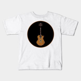 Tiled Rock Battle Gibbons Le Spaul Guitar in a Black Circle Kids T-Shirt